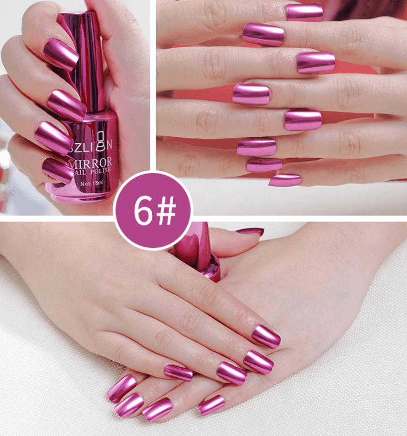 Shiny Mirror Finish Silver Nail Polish-6