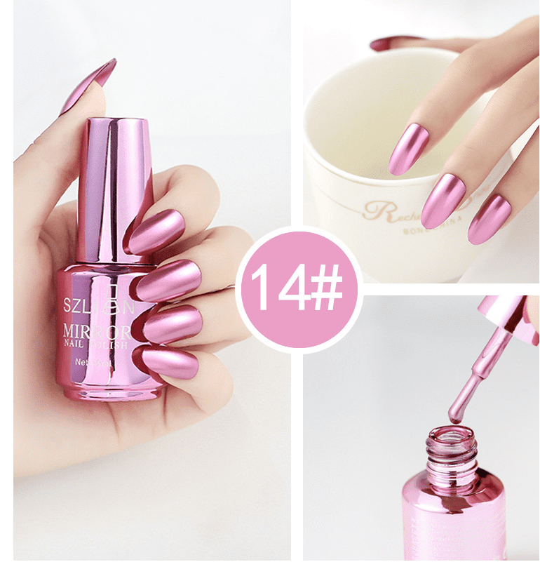 Shiny Mirror Finish Silver Nail Polish-10