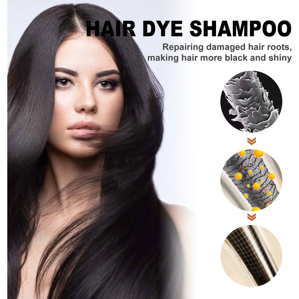 500ml Eelhoe Black Hair Shampoo Repair Dry Damaged Hair Clean Nourish Polygonum Multiflorum Thunb Natural Herbal Quick Hair Dye