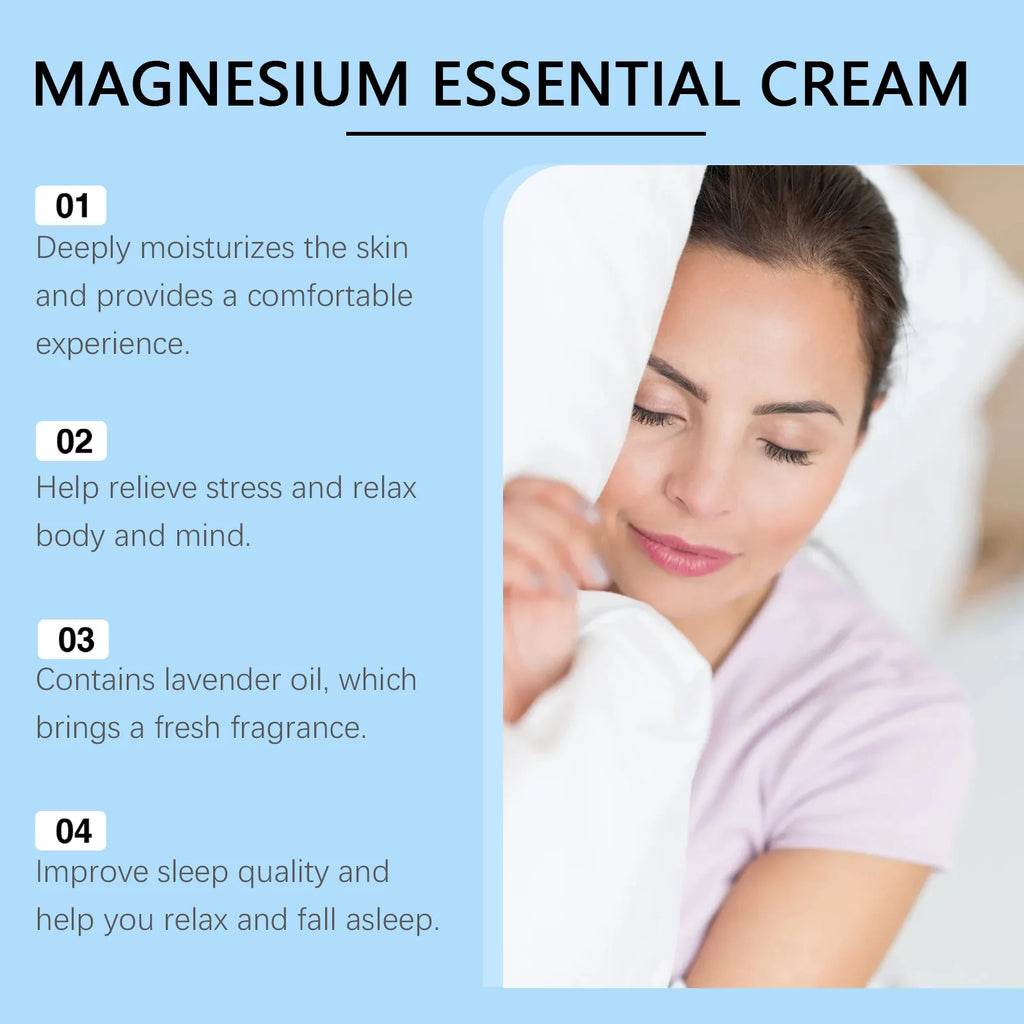 Hoygi Magnesium Cream Gentle Relaxing Hydrating Sleep Support Nighttime Body Lotion for All Skin Types Sensitive Dry Oily