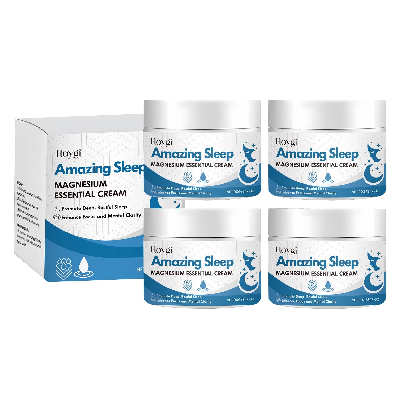 Hoygi Magnesium Cream Gentle Relaxing Hydrating Sleep Support Nighttime Body Lotion for All Skin Types Sensitive Dry Oily
