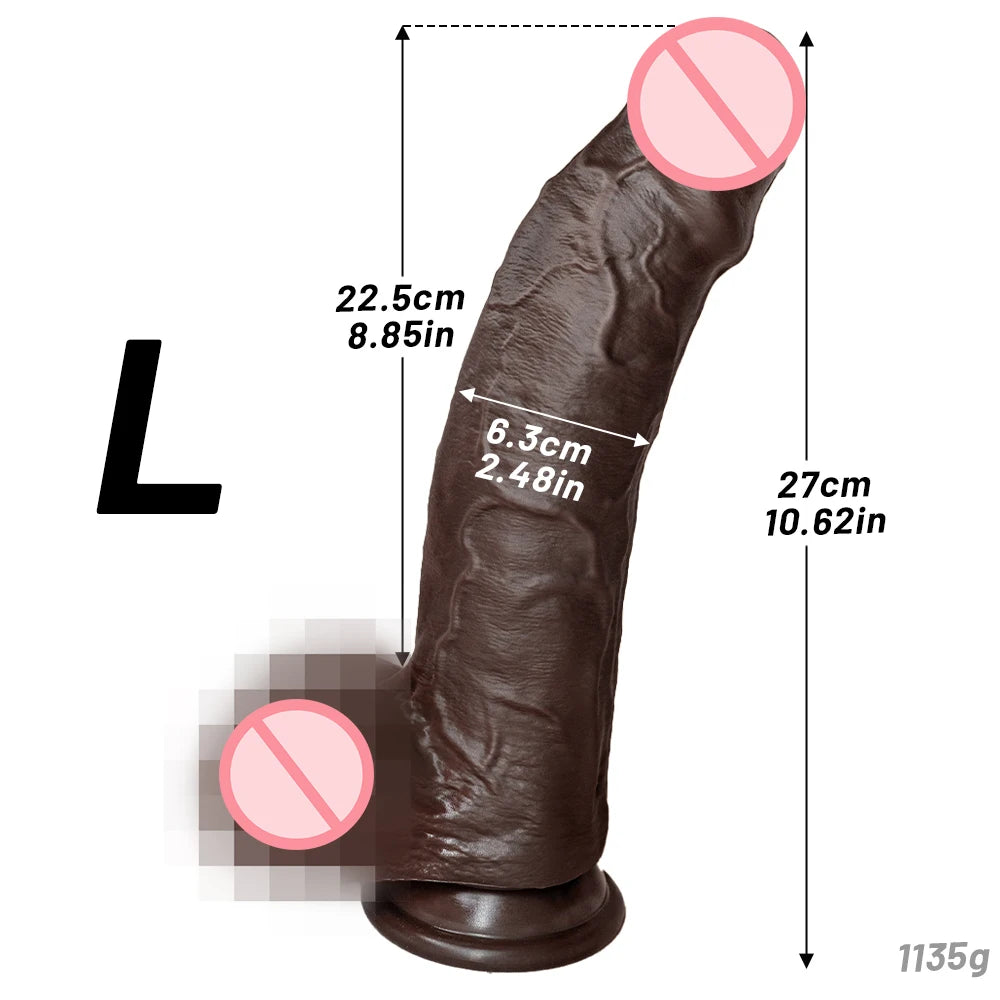 Big Dick Cock Silicone Penis Anal With Suction Cup Dick Soft Foreskin Dildo Black Soft Lifelike Dildo Realistic Skin For Women