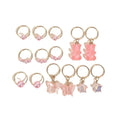 14pcs Butterfly Bear Mixed Hair Rings Set Hair Braiding Dread Locks Dreadlocks Beads Gold Dirty Braids Hair Braid Tubes Decor