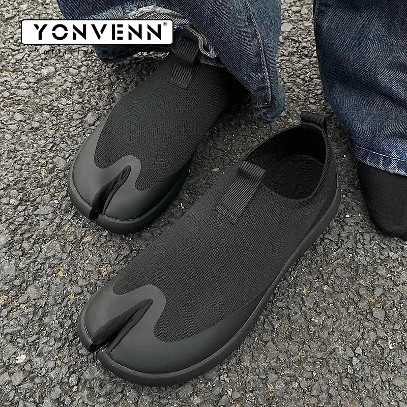 Tabi shoes for men and women breathable for summer knit Mules for couples soft soled casual Split toe slippers trendy
