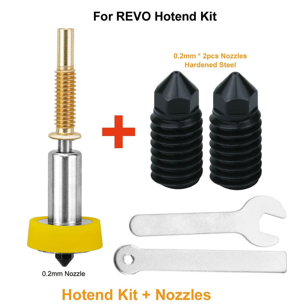 For REVO Hotend Nozzle 0.2 0.4 0.6 0.8mm Upgraded High Flow Nozzles Hardened Steel Material 3D Printer Part Detachable