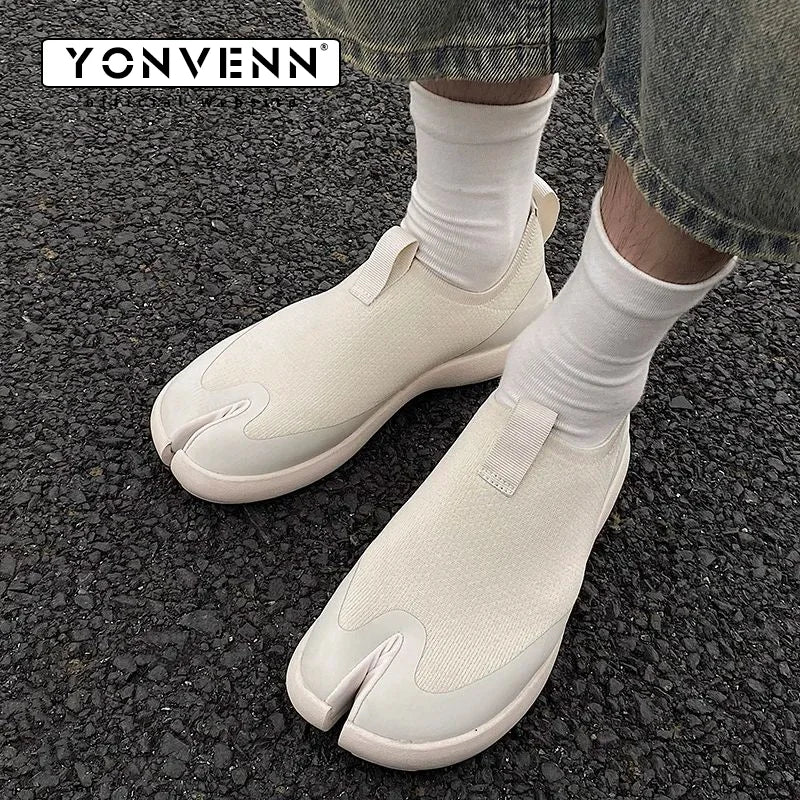 Tabi shoes for men and women breathable for summer knit Mules for couples soft soled casual Split toe slippers trendy