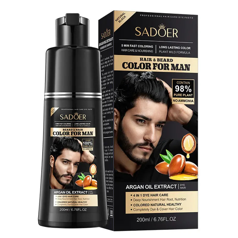 DISAAR 400ML Cover Grey Hair Morocco Argan Oil Care Fast Magic Black Hair Shampoo Dye Repair Damaged Improve Split Hair Rough