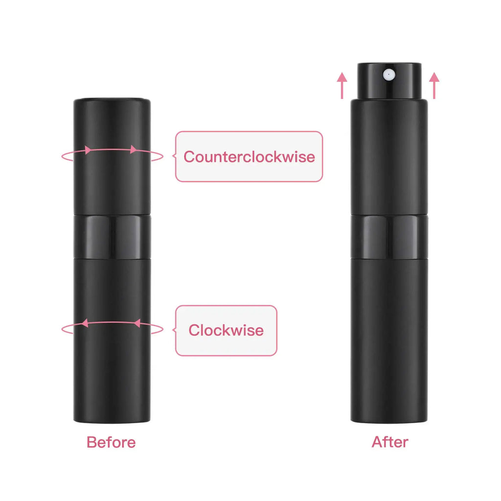 7PCS+4 Accessories 8ml Perfume Nebulizer Refillable with 7 Spray Bottles, 1 Funnel, 1 Straw, 1 Dispenser Divan, 1 Spring Straw