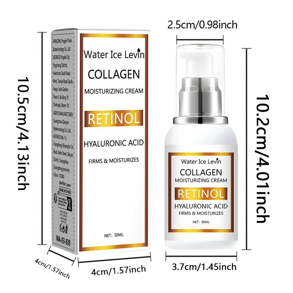 Retinol facial moisturiser with keratin and glycerin for all skin types. Fresh fragrance. Suitable for daily use.