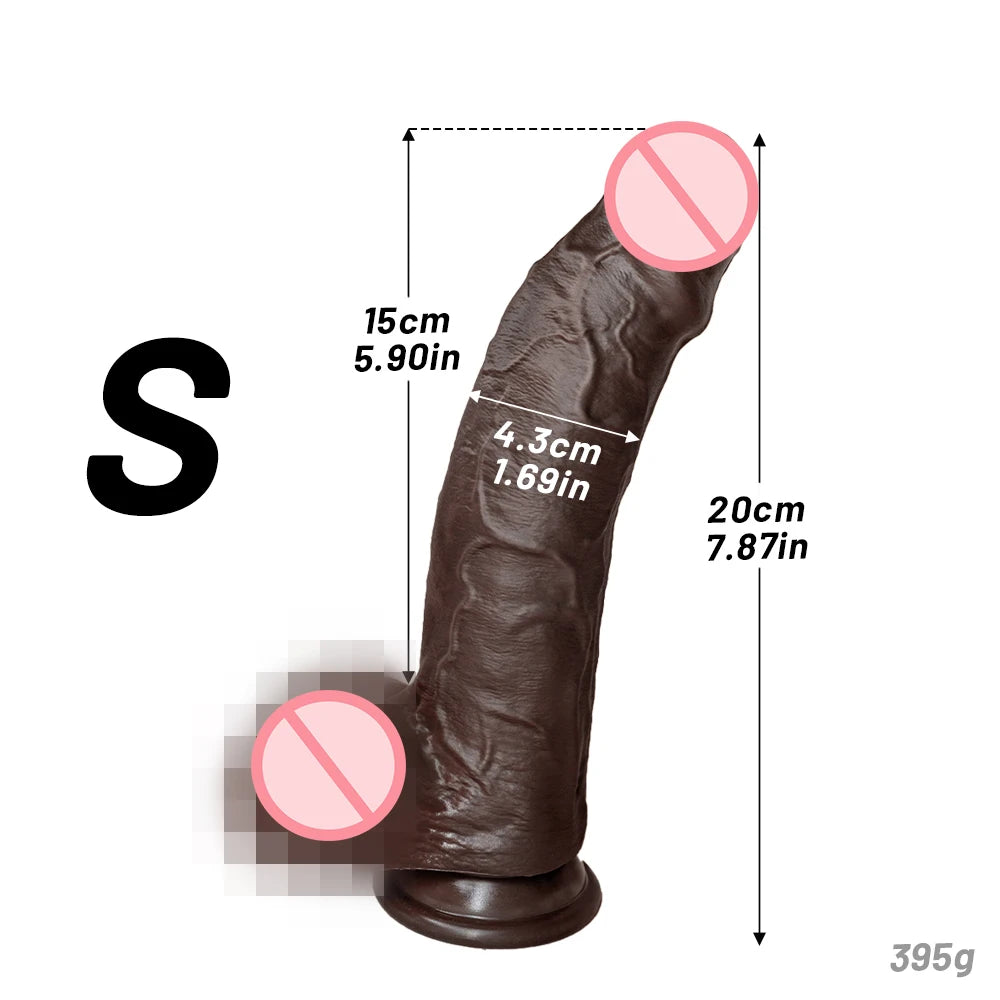 Big Dick Cock Silicone Penis Anal With Suction Cup Dick Soft Foreskin Dildo Black Soft Lifelike Dildo Realistic Skin For Women