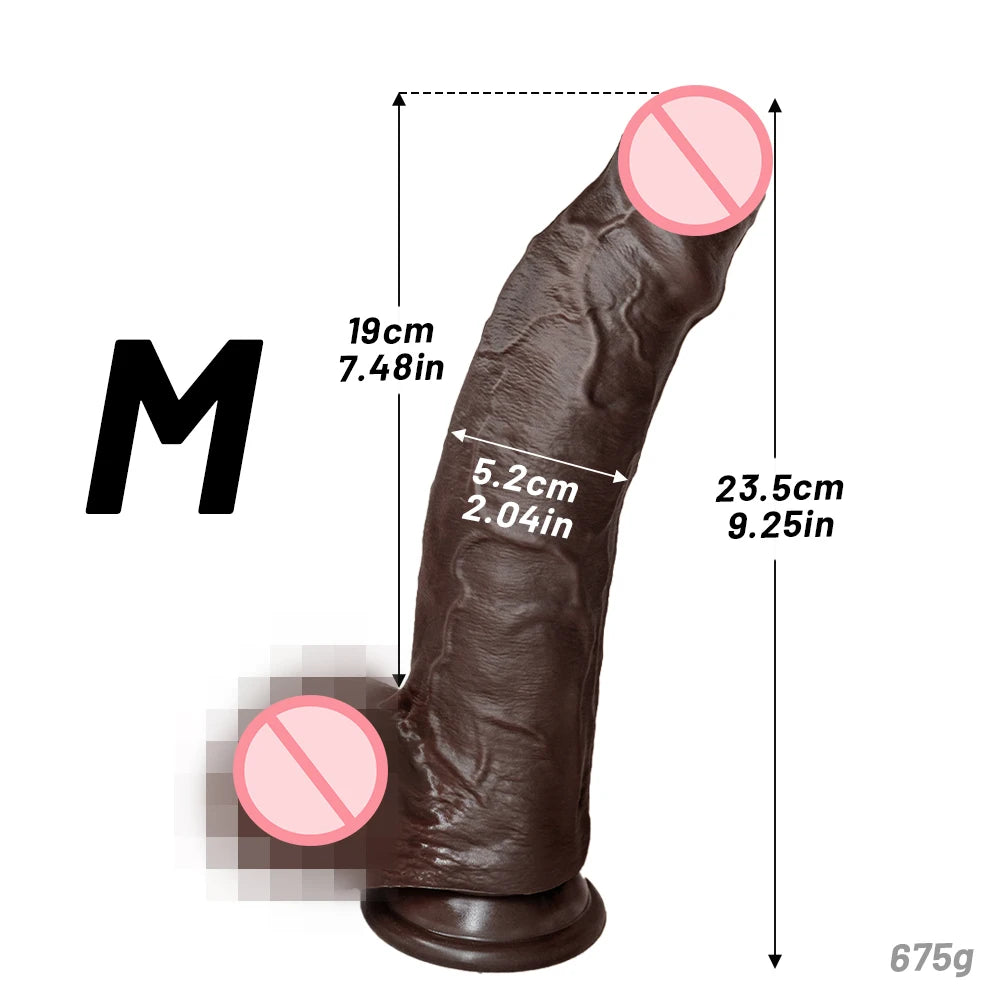 Big Dick Cock Silicone Penis Anal With Suction Cup Dick Soft Foreskin Dildo Black Soft Lifelike Dildo Realistic Skin For Women