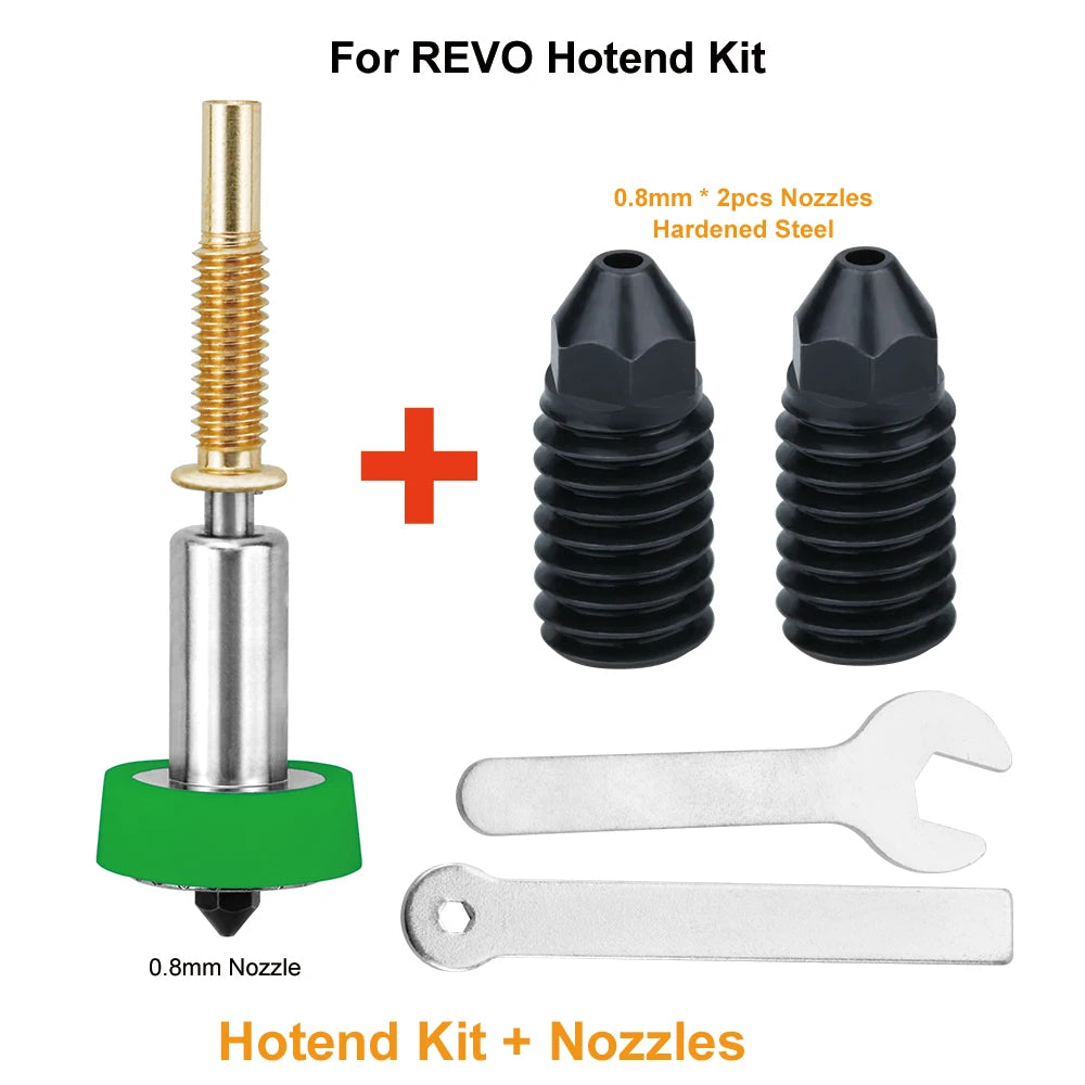 For REVO Hotend Nozzle 0.2 0.4 0.6 0.8mm Upgraded High Flow Nozzles Hardened Steel Material 3D Printer Part Detachable