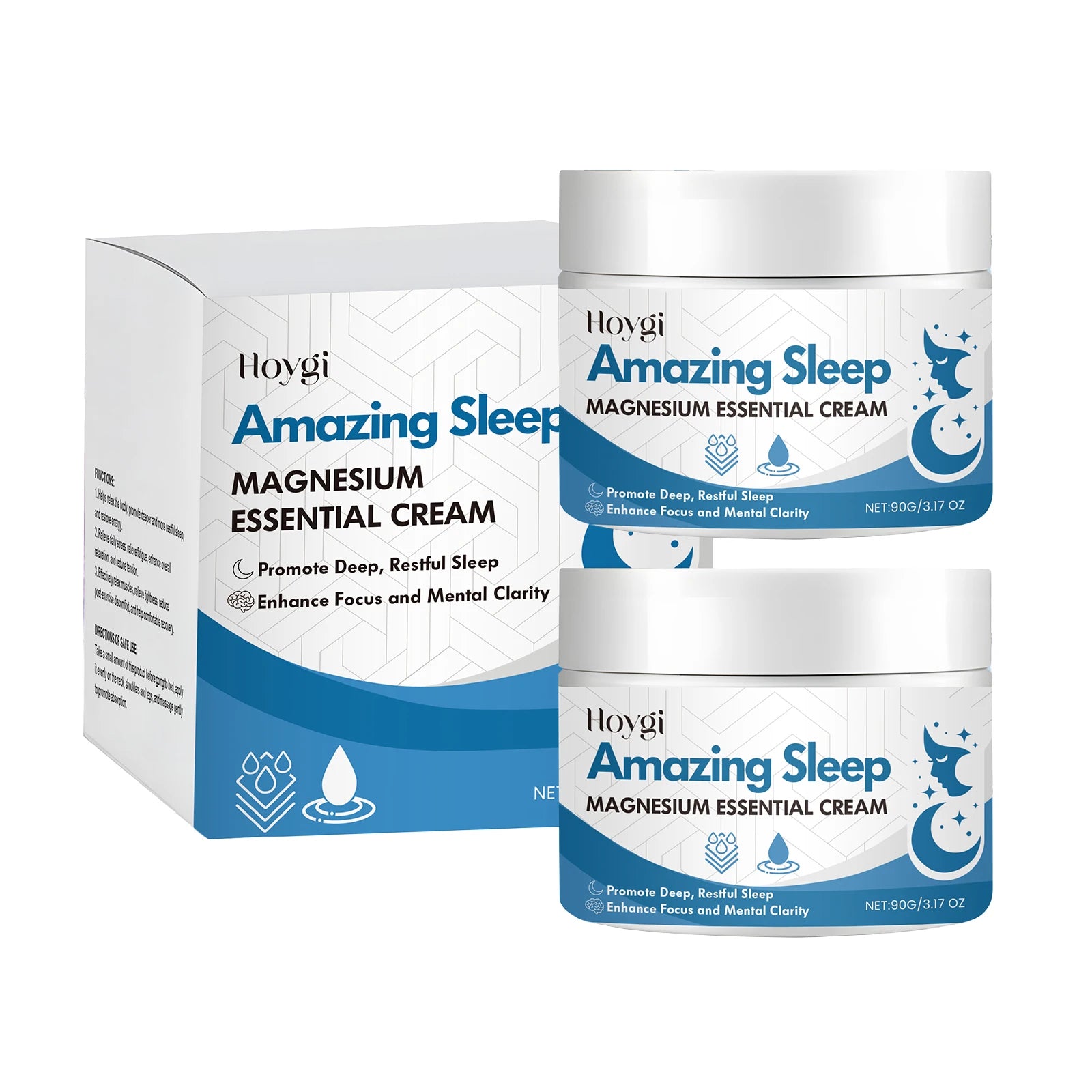 Hoygi Magnesium Cream Gentle Relaxing Hydrating Sleep Support Nighttime Body Lotion for All Skin Types Sensitive Dry Oily