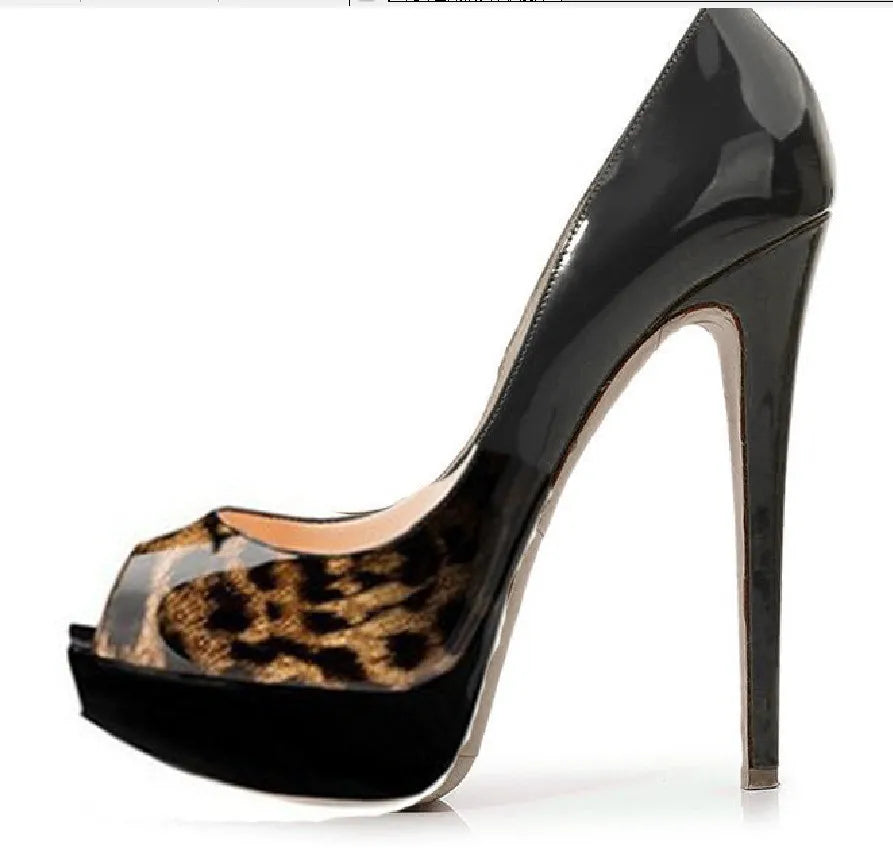 Candy Orange Green Peep Toe Ultra Heels Platform Pumps 14 cm High Heel Patent Leather Celebrity Shoes Woman Stage Fashion Heels