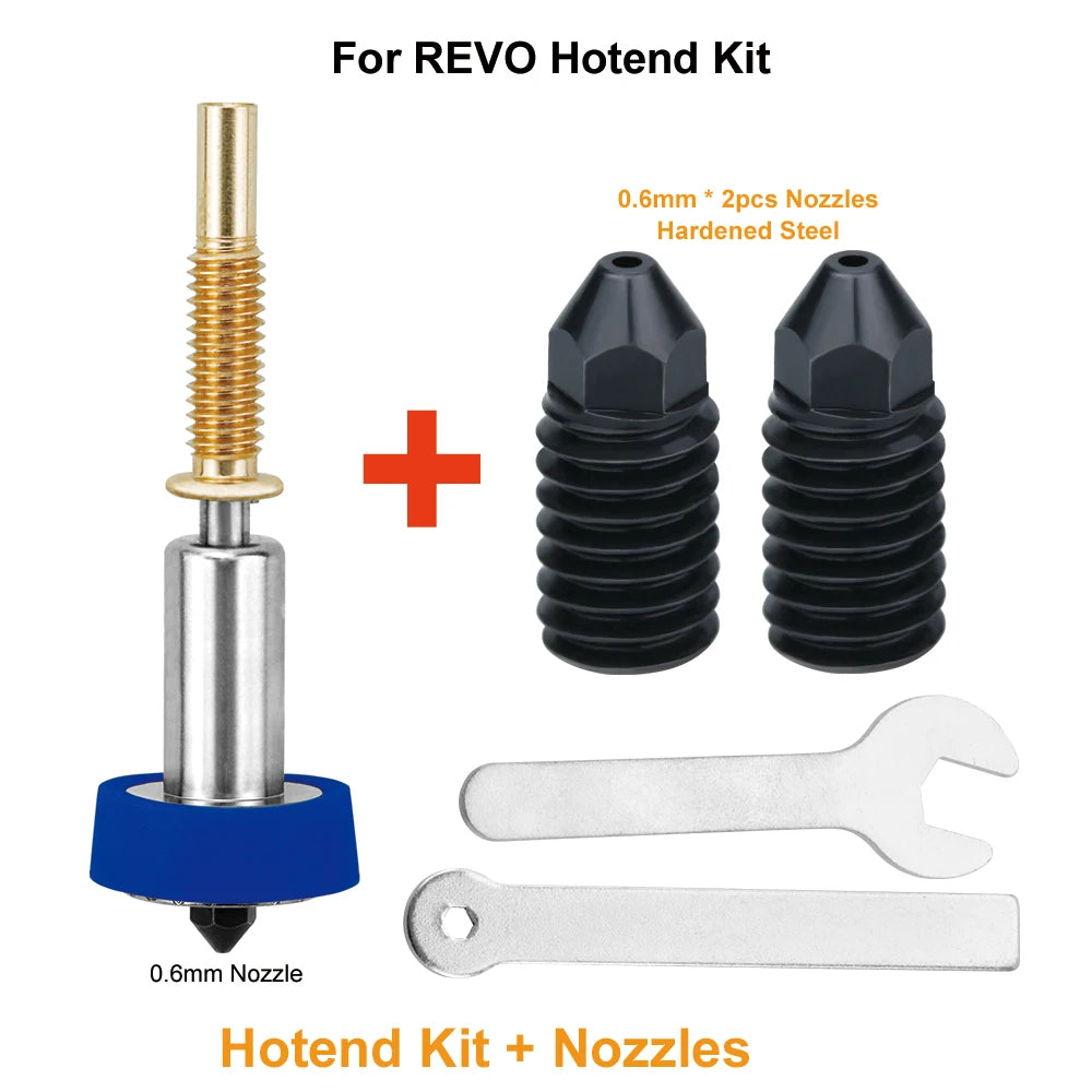For REVO Hotend Nozzle 0.2 0.4 0.6 0.8mm Upgraded High Flow Nozzles Hardened Steel Material 3D Printer Part Detachable