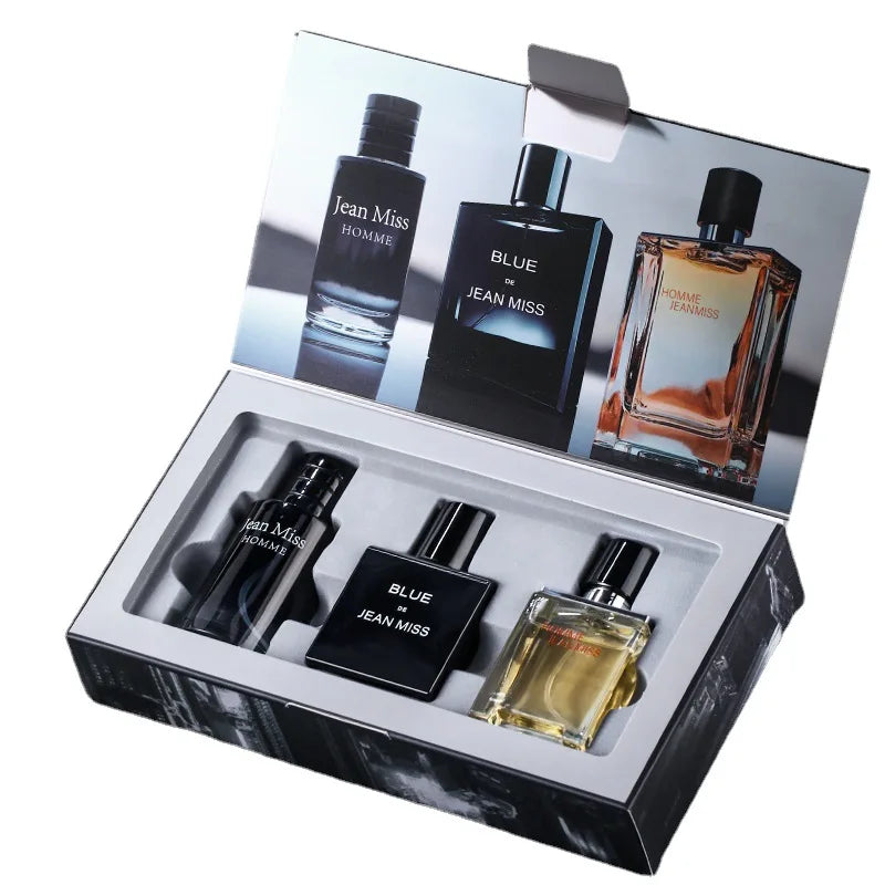 Men Perfume Hombre Gift Box 3pcs Set Perfumes Pheromone Cologne Long Lasting  Fragrance Floral Woody Scented Eau De Parfum Spray