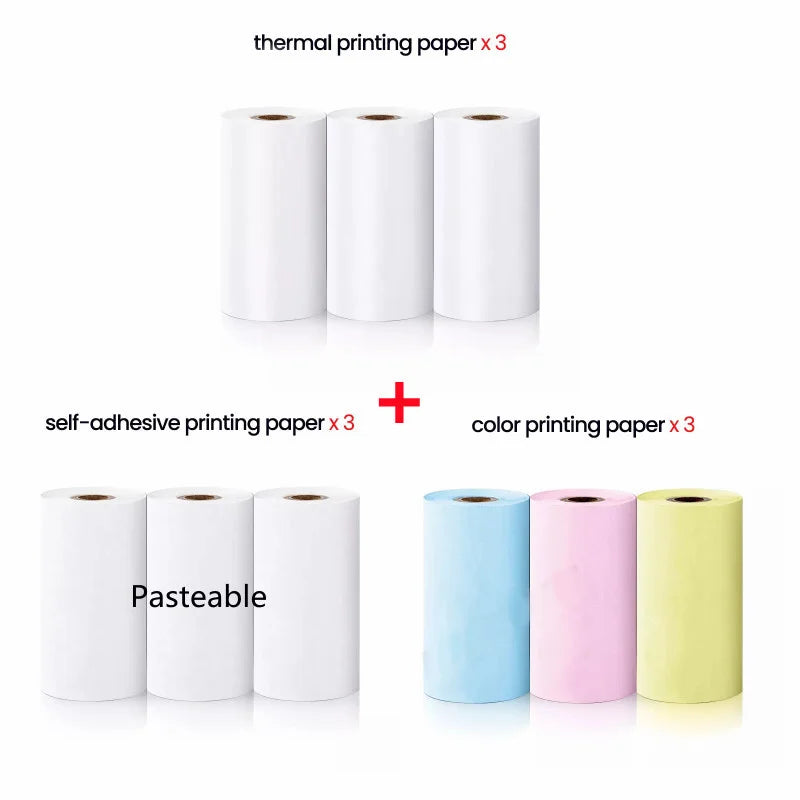 Mini Printer Thermal Paper Label Sticker Colorful Adhesive Self-adhesive Paper For Wireless Bluetooth Photo Inkless Printer 57mm