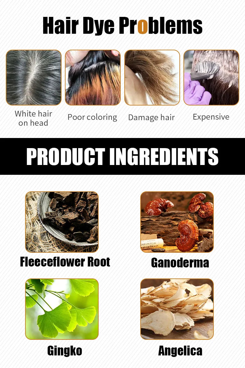 DISAAR 400ML Cover Grey Hair Morocco Argan Oil Care Fast Magic Black Hair Shampoo Dye Repair Damaged Improve Split Hair Rough