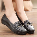 women fashion sweet light weight anti skid black round toe rubber shoes lady casual spring & autumn slip on flat loafers ca68