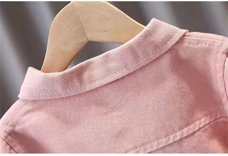 New Girls Denim Jacket Spring Autumn Cartoon Pattern Top Fashion Cowboys Cardigan Baby Casual Coats 0-6 Years