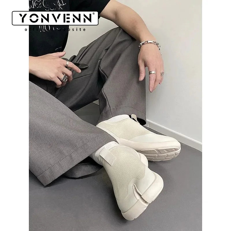 Tabi shoes for men and women breathable for summer knit Mules for couples soft soled casual Split toe slippers trendy