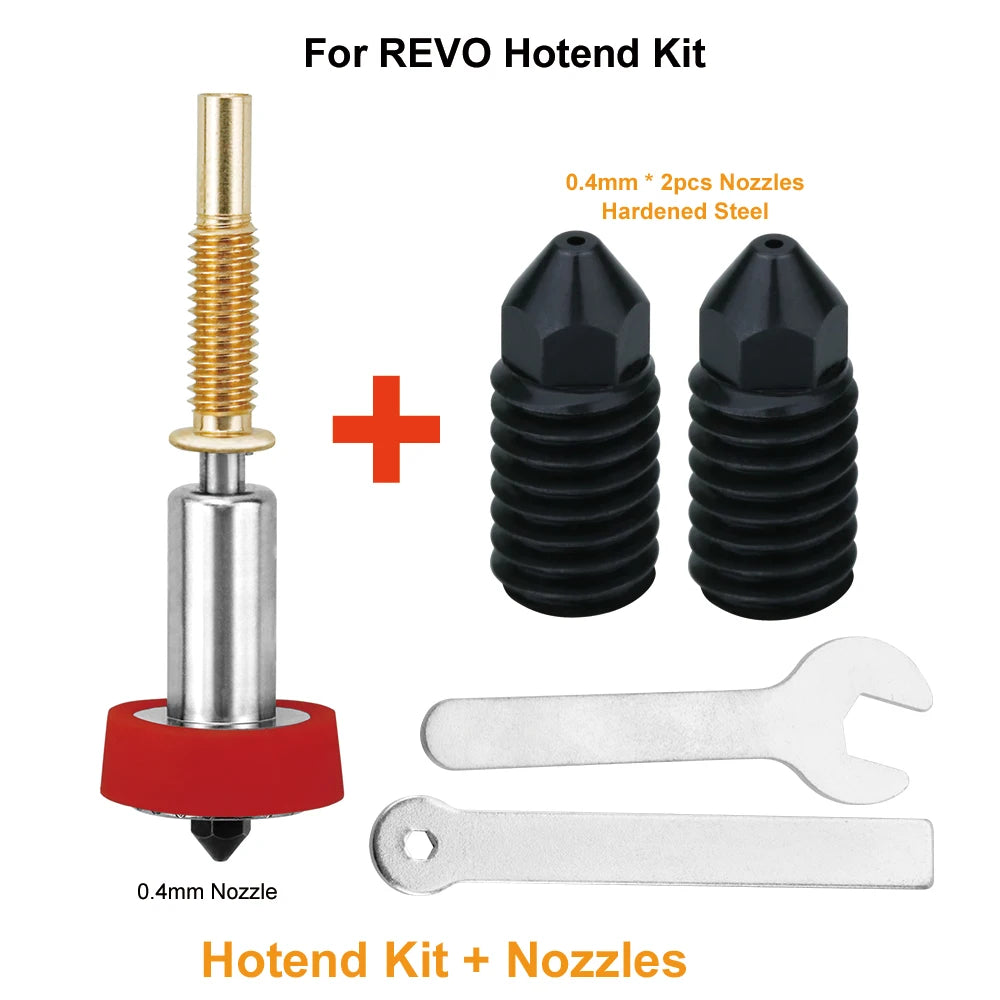For REVO Hotend Nozzle 0.2 0.4 0.6 0.8mm Upgraded High Flow Nozzles Hardened Steel Material 3D Printer Part Detachable
