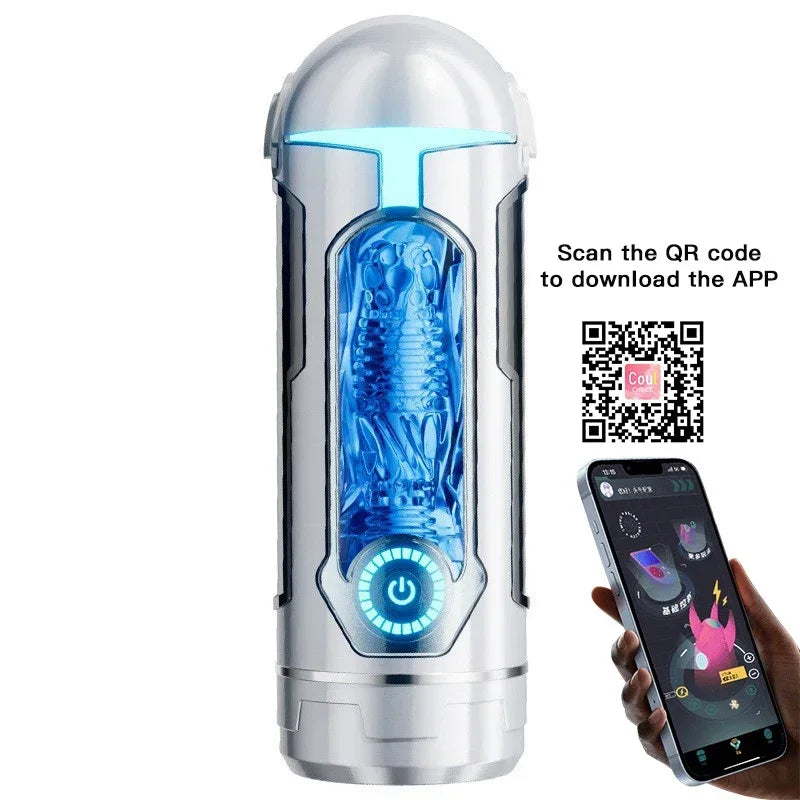 App Automatic Male Vibration Masturbator Blowjob Cup Sucking Penis Machine Pussy Vagina Silicone Real Vaginal Toys for Men Adult