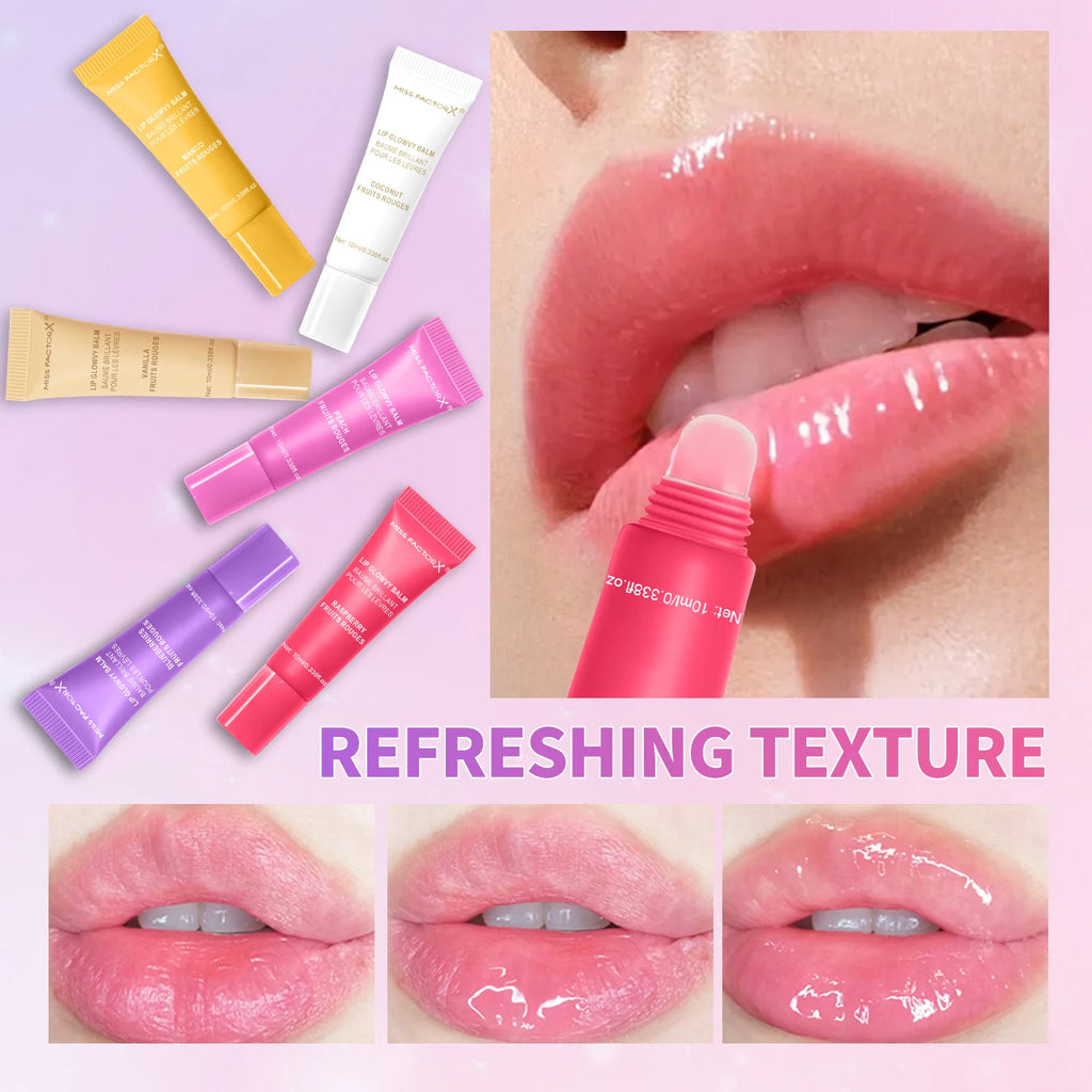6-piece fruit flavored lip gloss set, moisturizing lip oil, glossy hydration, the best choice for women's holiday gifts