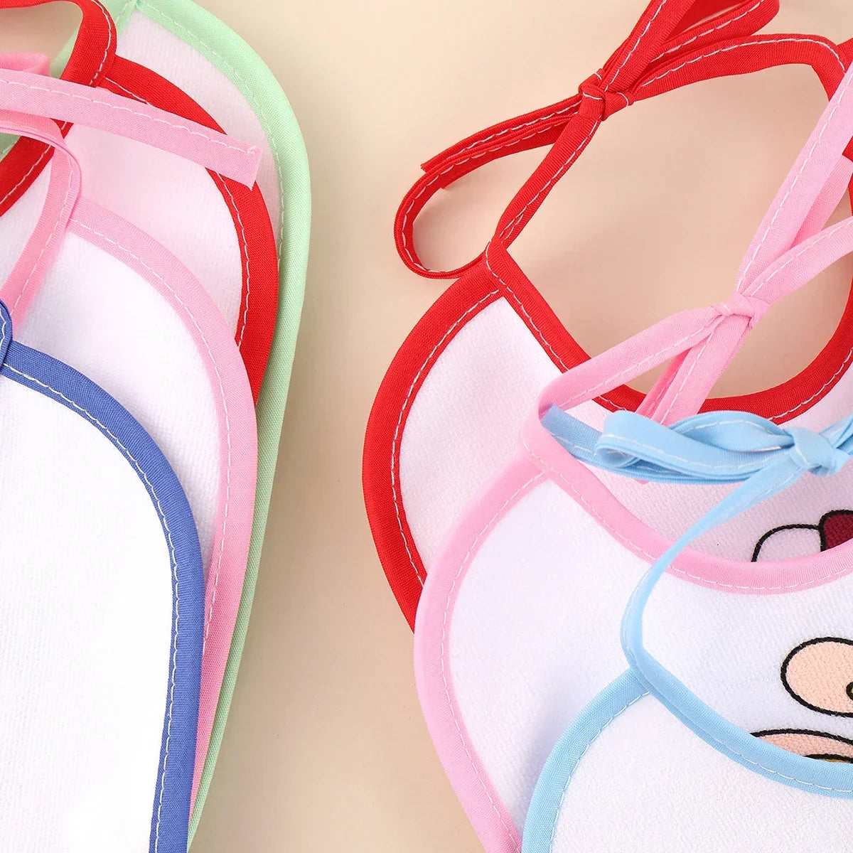 7pcs Set Mix Weekly Baby Bibs Infant Waterproof Burp Cloth Cartoon U Shaped Toddler Saliva Towels Bib for Boys Girls