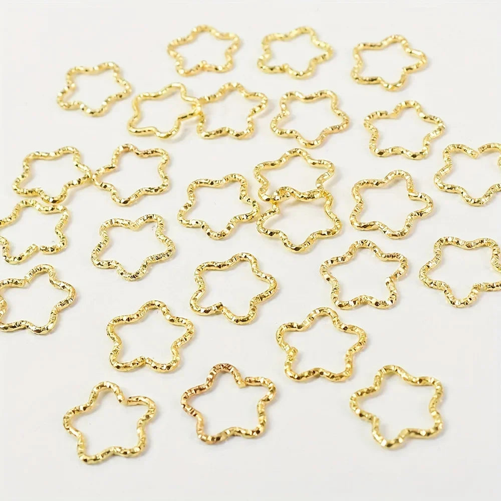 30PCS Hair Cuffs Rings Multi Style Braids  Alloy five-pointed star Hair Cuffs For Braids Metal Dreadlock Beads Accessories