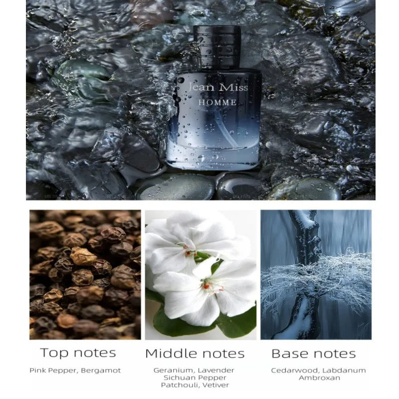Men Perfume Hombre Gift Box 3pcs Set Perfumes Pheromone Cologne Long Lasting  Fragrance Floral Woody Scented Eau De Parfum Spray
