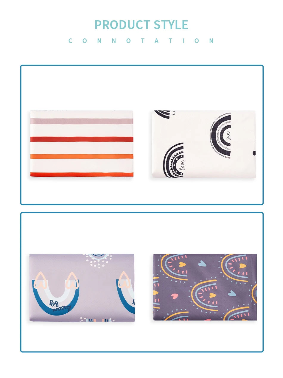 HappyFlute Anti Slip Design Play Mat Soft Floor Playmat Foldable Crawling Carpet Kid Game Activity Rug Folding Baby Blanket