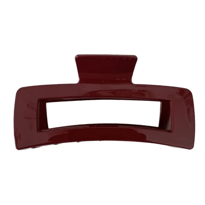 Plastic Red Hair Claw Women Girls Large Geometric Acrylic Crab Hair Clamp Elegant Barrettes Clip Female Fashion Hair Accessories
