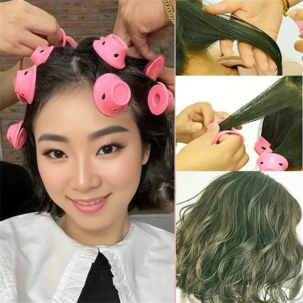 10/20pcs Mushroom Hair Curlers Soft Gentle Hair Care Rollers Non-Slip Silicone Wave Formers for Easy DIY Styling Curling Tools