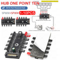 4-Pin PWM Fan Power Supply Cable 1 To 10 Way Splitter Hub SATA Powered 4 Pin PWM Fan Hub Cooler Cooling Adapter for PC Computer