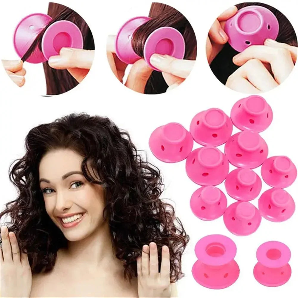 10/20pcs Mushroom Hair Curlers Soft Gentle Hair Care Rollers Non-Slip Silicone Wave Formers for Easy DIY Styling Curling Tools