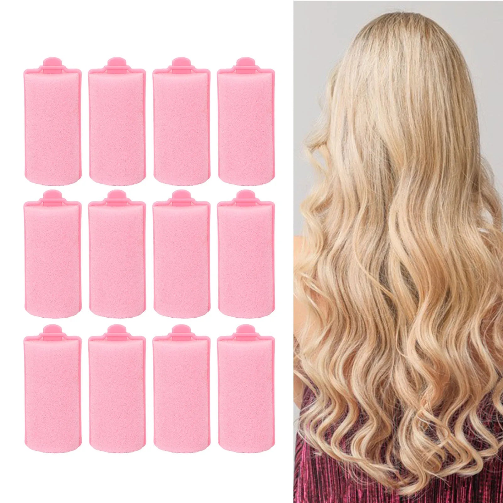 12pcs Soft Magic Sponge Foam Hair Rollers Hairdressing Tool Kit Women Styling Not Hurt Hair Heatless Curlers Professional Home