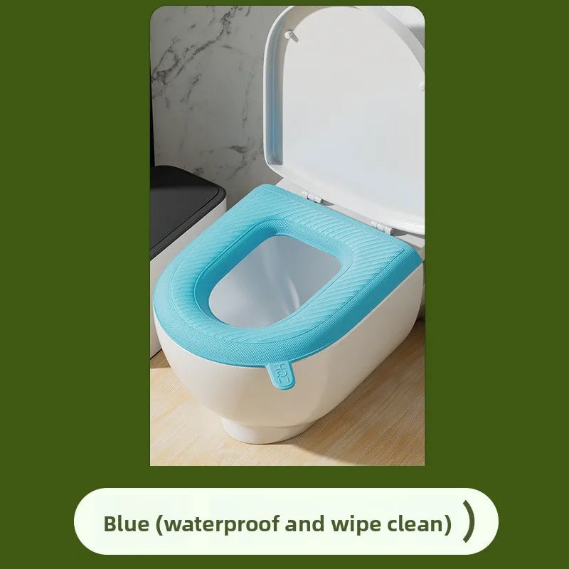 EVA High-foam Waterproof Toilet Seat Cushion, Thickened Toilet Mat for Home, Warm, Washable, Quick-drying Toilet Seat Cover