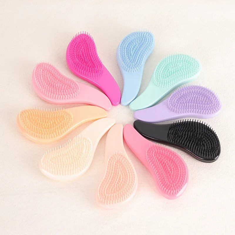 1PC Magic Handle Comb Detangling Hair Brush 9 Bright Colors Shower Massage Hairbrush Hairdressing Combs Salon Hair Styling Tools