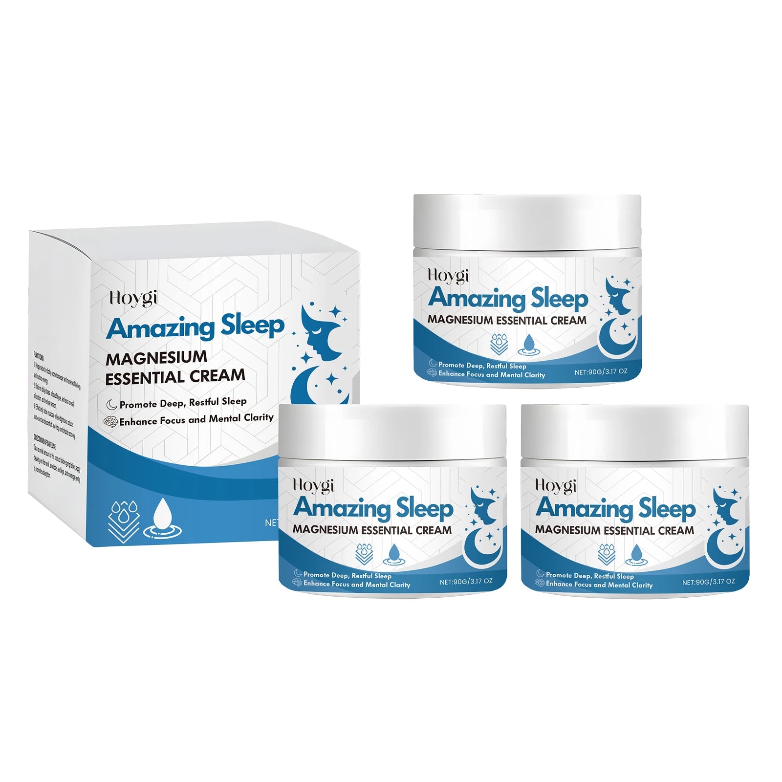Hoygi Magnesium Cream Gentle Relaxing Hydrating Sleep Support Nighttime Body Lotion for All Skin Types Sensitive Dry Oily