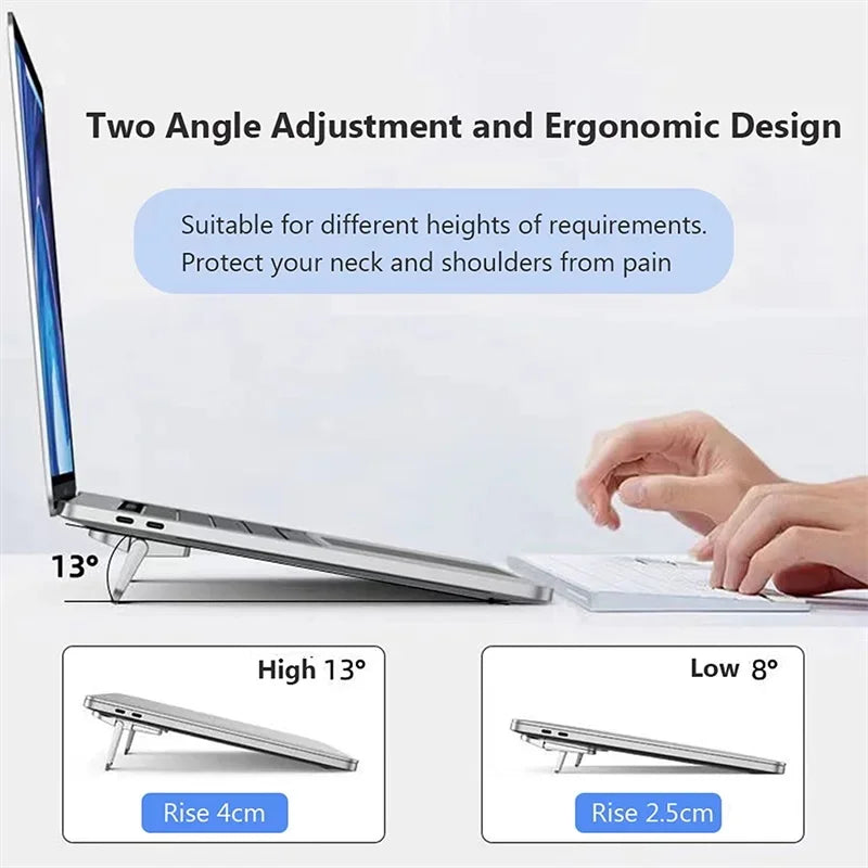 Adjustable Foldable Laptop Stand Mini Legs Ultra-thin Portable Support For Lenovo Notebook Cooling Holder Feet Invisible Bracket