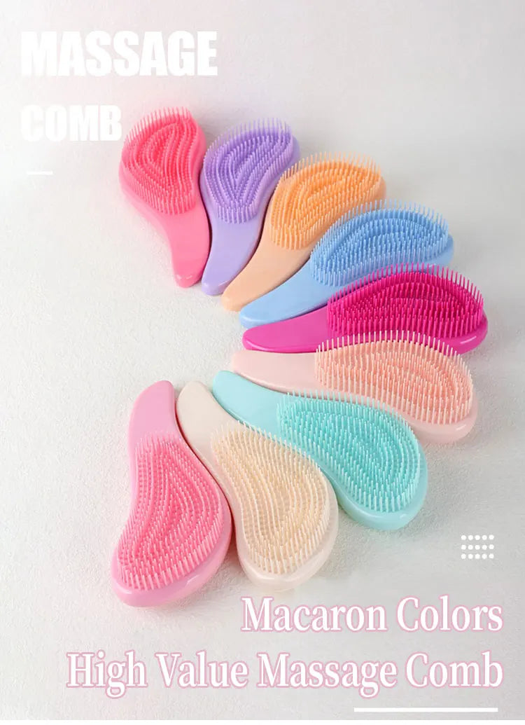 1PC Magic Handle Comb Detangling Hair Brush 9 Bright Colors Shower Massage Hairbrush Hairdressing Combs Salon Hair Styling Tools