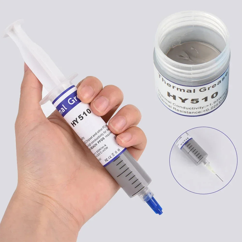 HY510 Thermal Conductive Silicone Grease Paste for GPU CPU Chipset Cooling
0.5g 2g 20g 30g