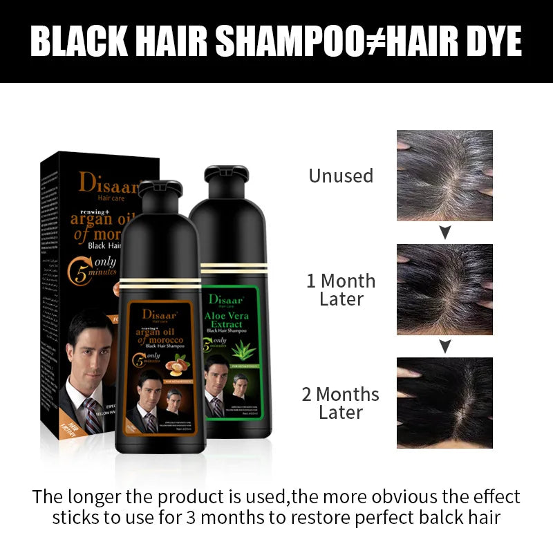 DISAAR 400ML Cover Grey Hair Morocco Argan Oil Care Fast Magic Black Hair Shampoo Dye Repair Damaged Improve Split Hair Rough