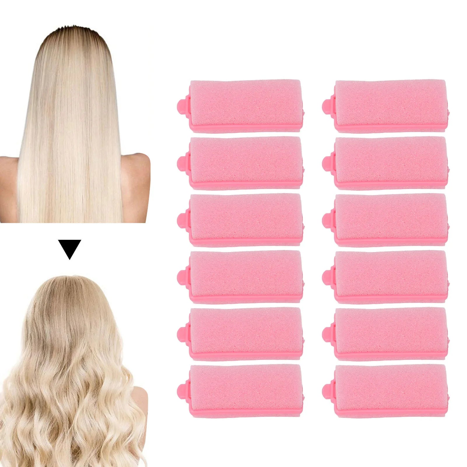 12pcs Soft Magic Sponge Foam Hair Rollers Hairdressing Tool Kit Women Styling Not Hurt Hair Heatless Curlers Professional Home
