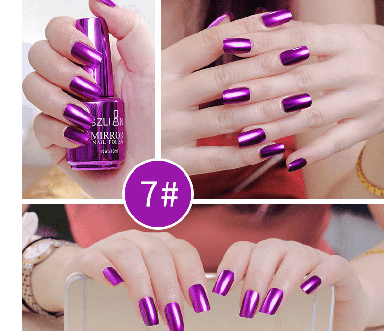 Shiny Mirror Finish Silver Nail Polish-5